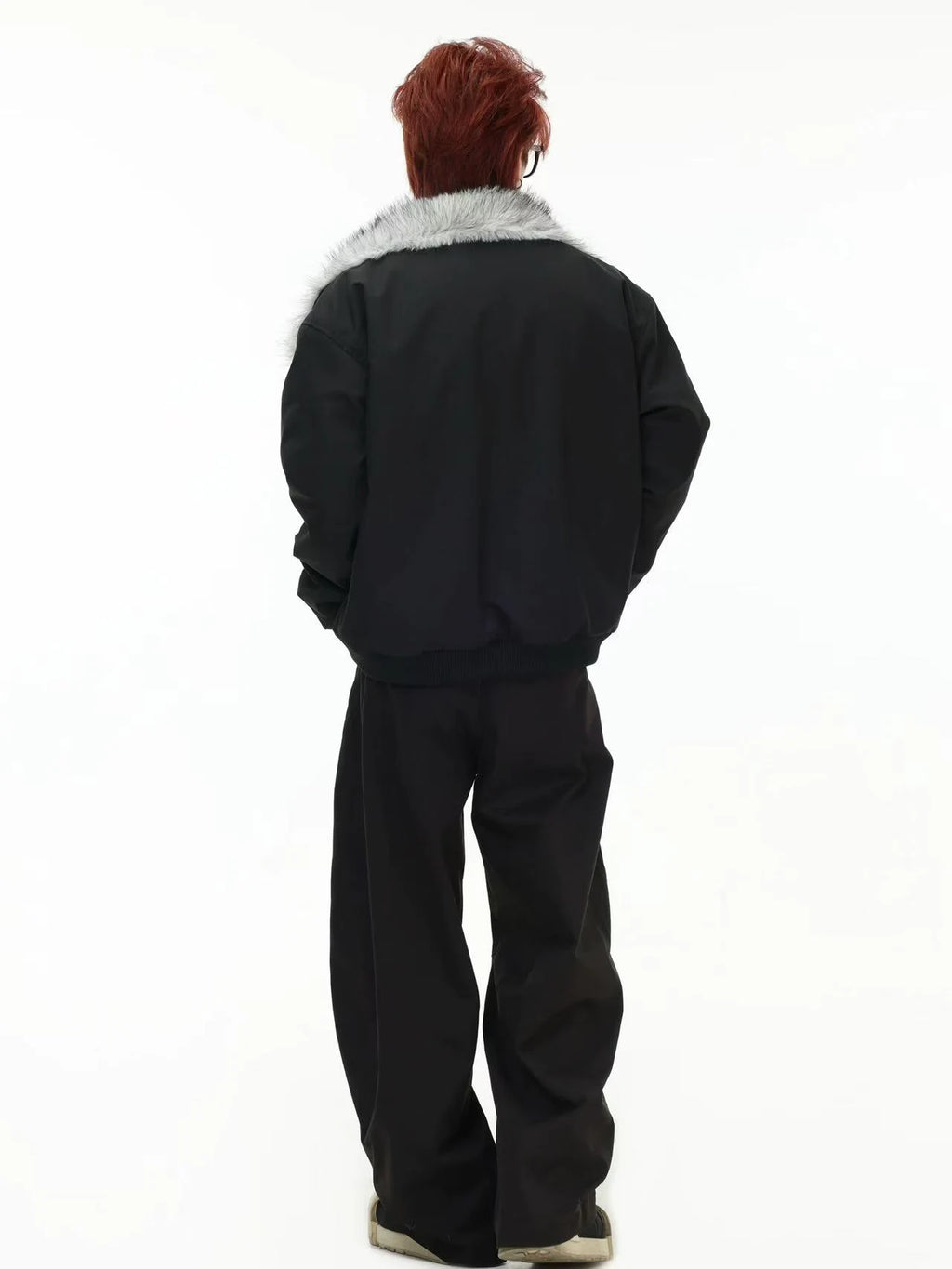 Oversized Shearling Lapel Padded Coat   OL1972