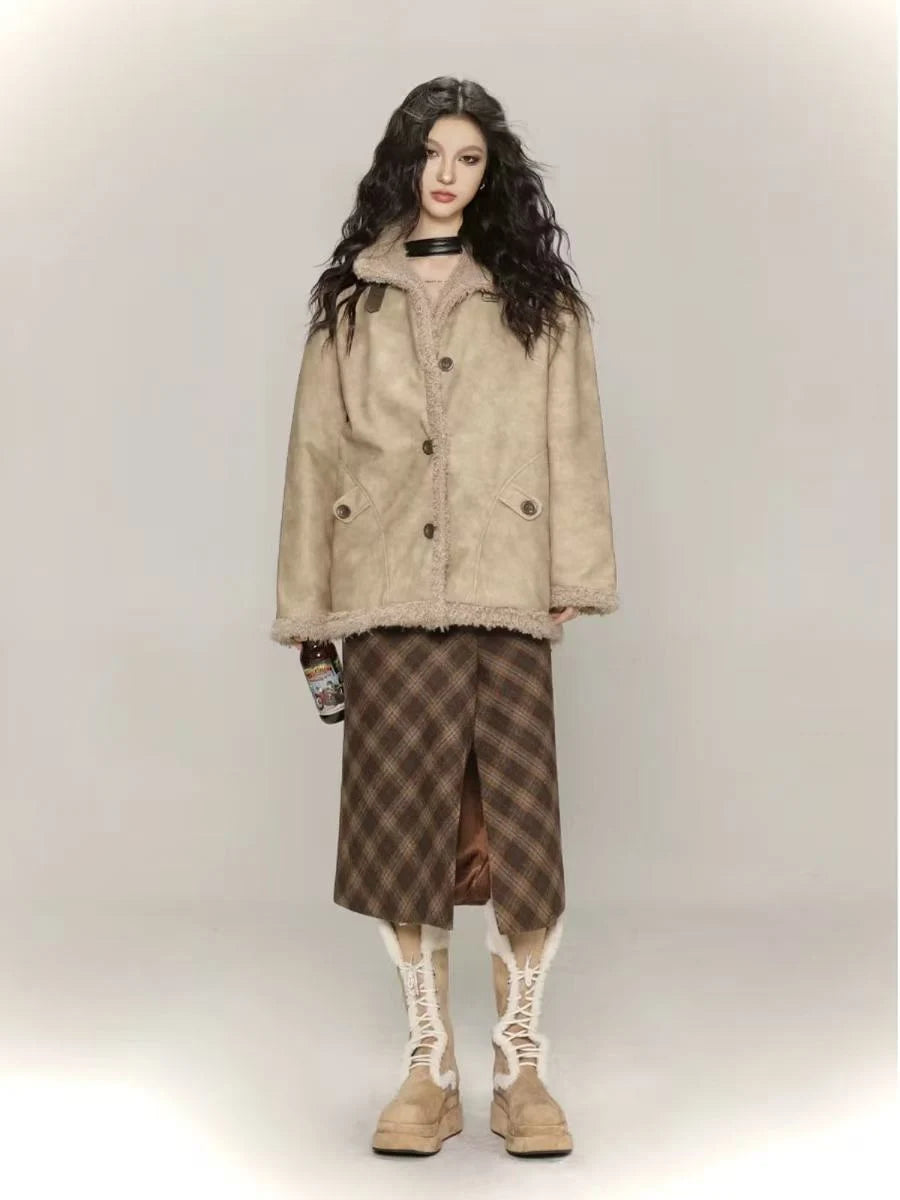 Faux Shearling Moto Jacket   OL1973