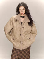 Faux Shearling Moto Jacket   OL1973