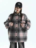 Chic Tweed Plaid Overshirt Jacket   OL1979
