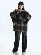 Chic Tweed Plaid Overshirt Jacket   OL1979