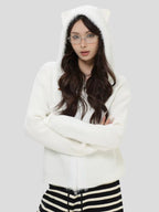 Layered Plaid Hoodie Cardigan   OL1980