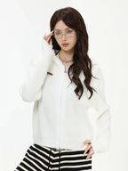 Bear-Ear Knit Hooded Cardigan   OL1981