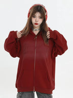 Logo Patch Hooded Zip Sweat Jacket   OL1982