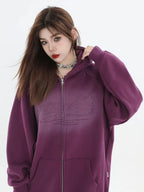 Logo Patch Hooded Zip Sweat Jacket   OL1982