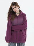 Logo Patch Hooded Zip Sweat Jacket   OL1982