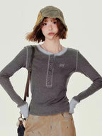 Contrast-Fit Retro Long Sleeve Tee   OL1983