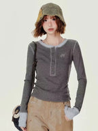 Contrast-Fit Retro Long Sleeve Tee   OL1983