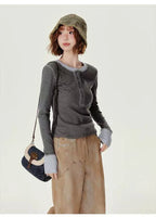 Contrast-Fit Retro Long Sleeve Tee   OL1983