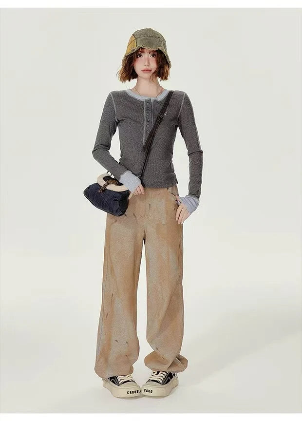 Contrast-Fit Retro Long Sleeve Tee   OL1983