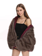 Reversible Faux Suede Sherpa Jacket   OL1977