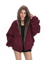 Reversible Faux Suede Sherpa Jacket   OL1977