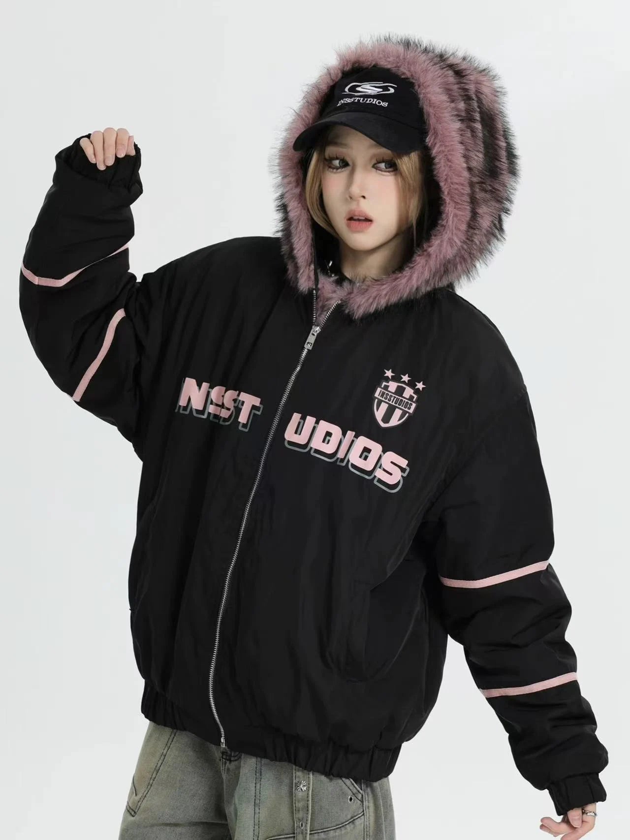 Oversized Plush Hooded Puffer   OL1975