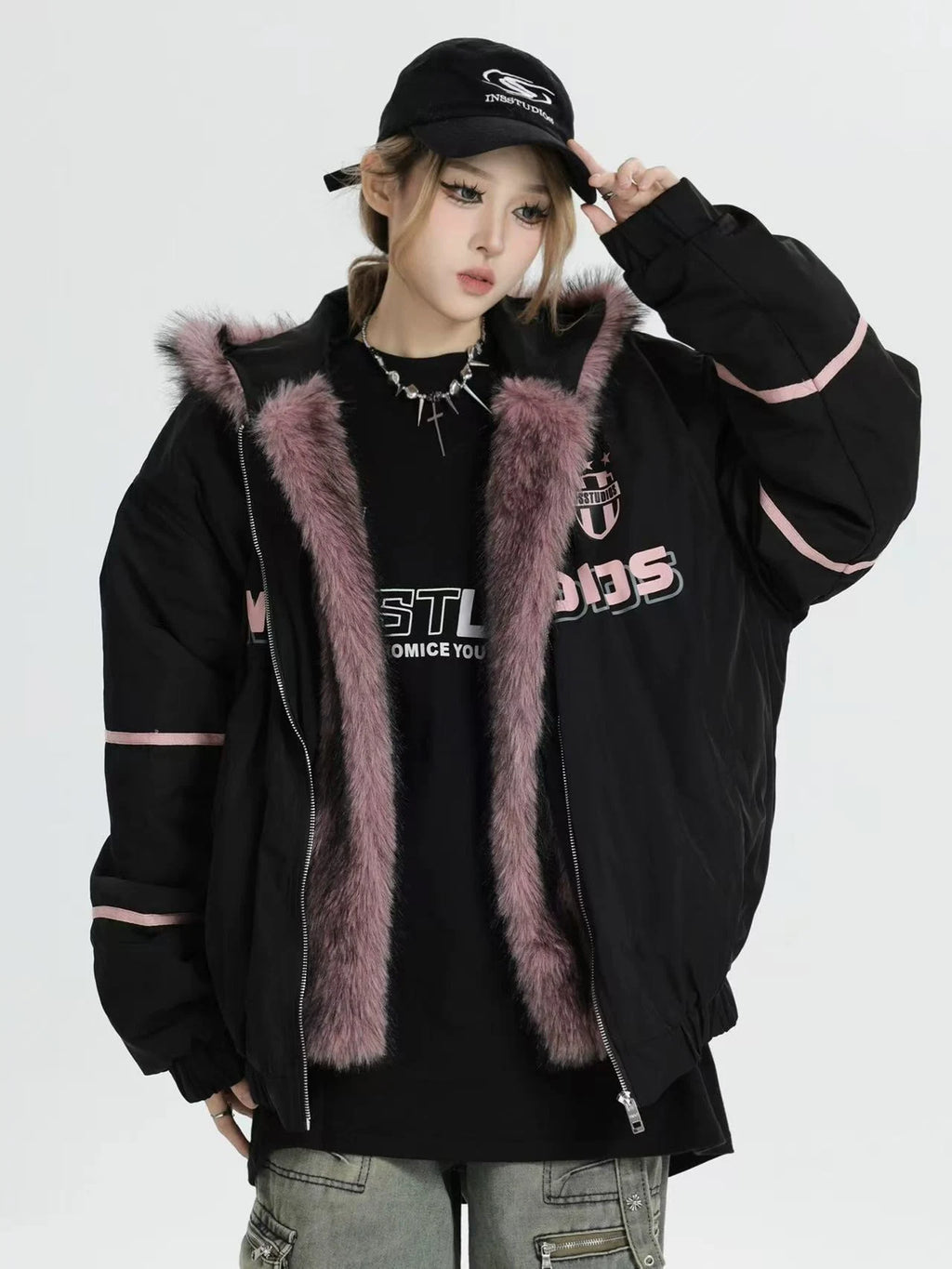 Oversized Plush Hooded Puffer   OL1975