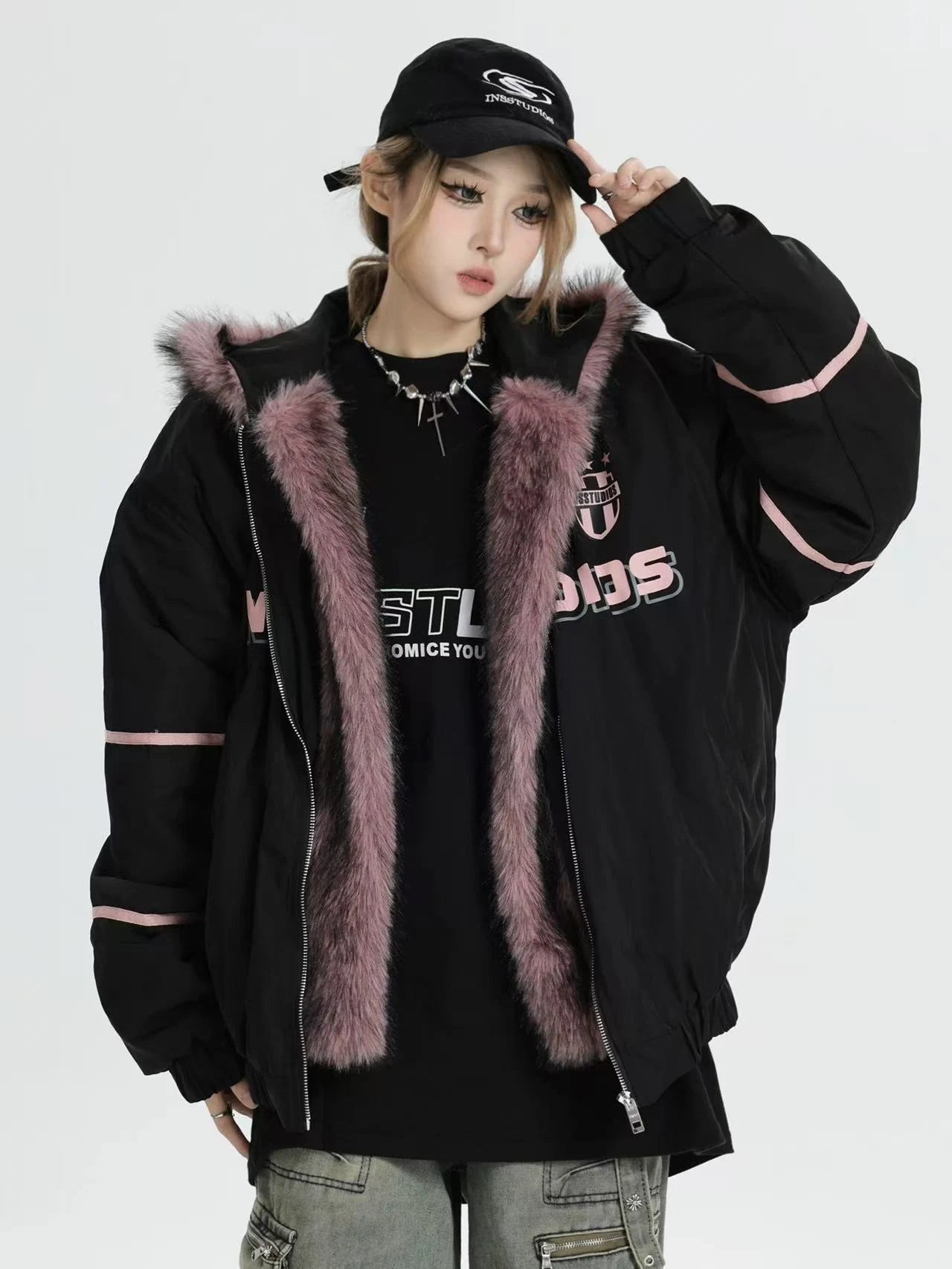 Oversized Plush Hooded Puffer   OL1975