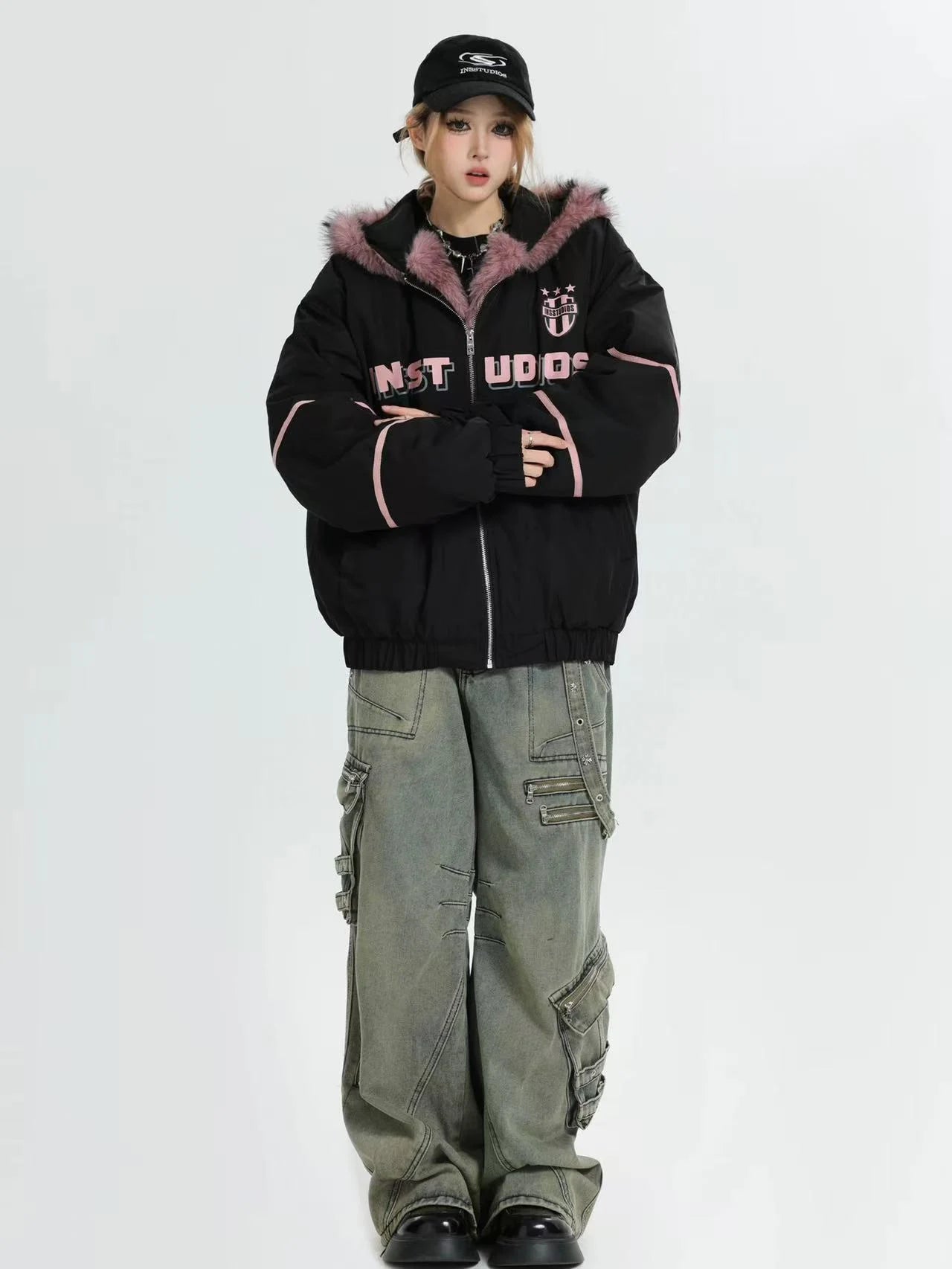 Oversized Plush Hooded Puffer   OL1975