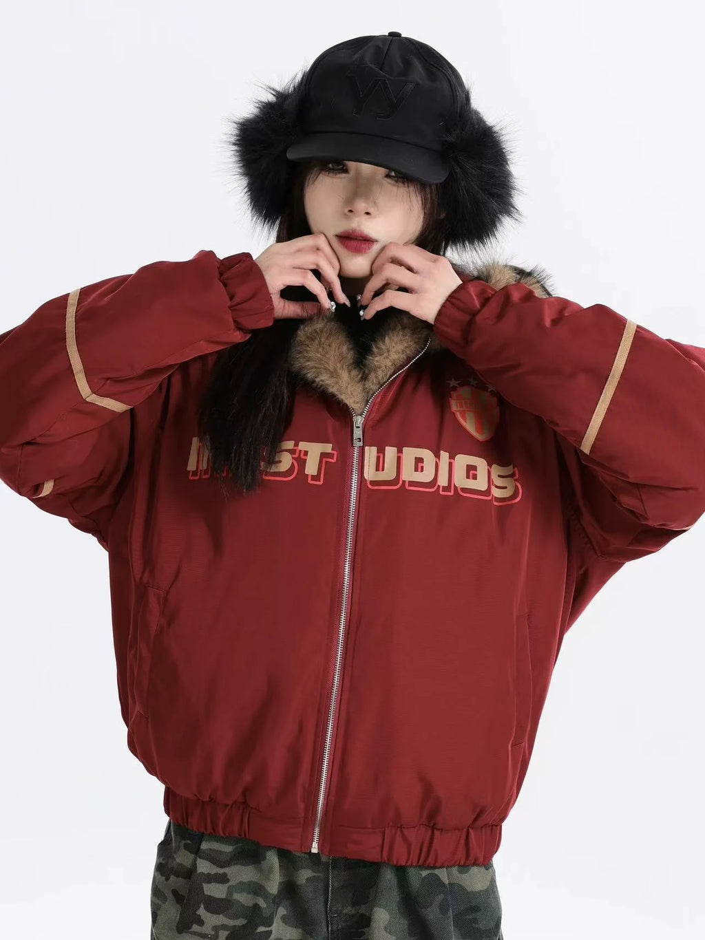 Oversized Plush Hooded Puffer   OL1975