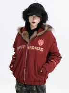 Oversized Plush Hooded Puffer   OL1975