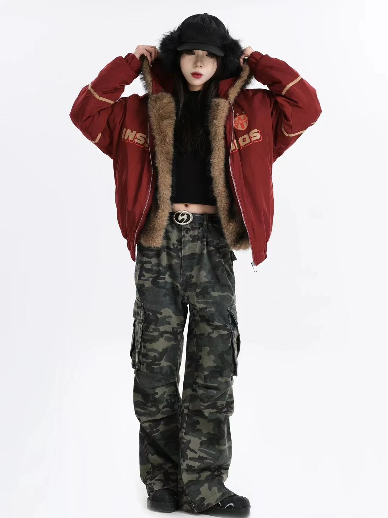 Oversized Plush Hooded Puffer   OL1975