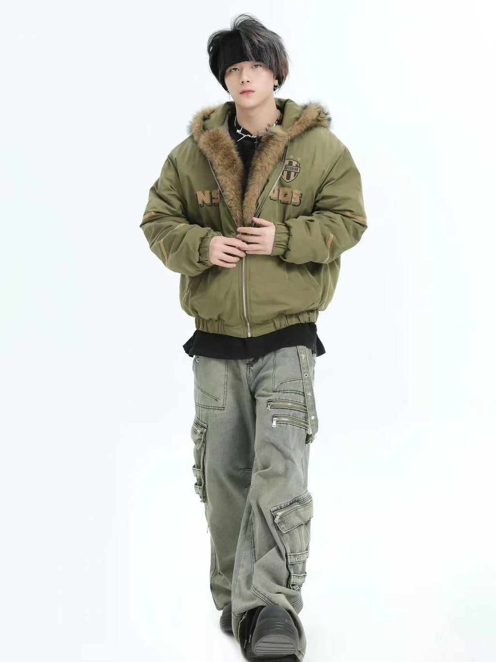 Oversized Plush Hooded Puffer   OL1975