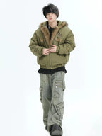 Oversized Plush Hooded Puffer   OL1975