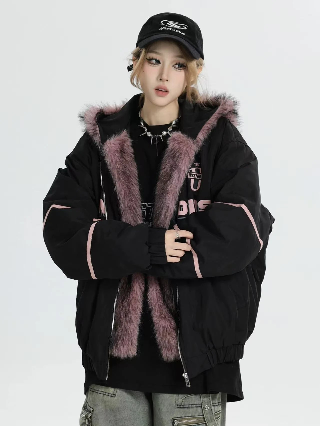 Oversized Plush Hooded Puffer   OL1975