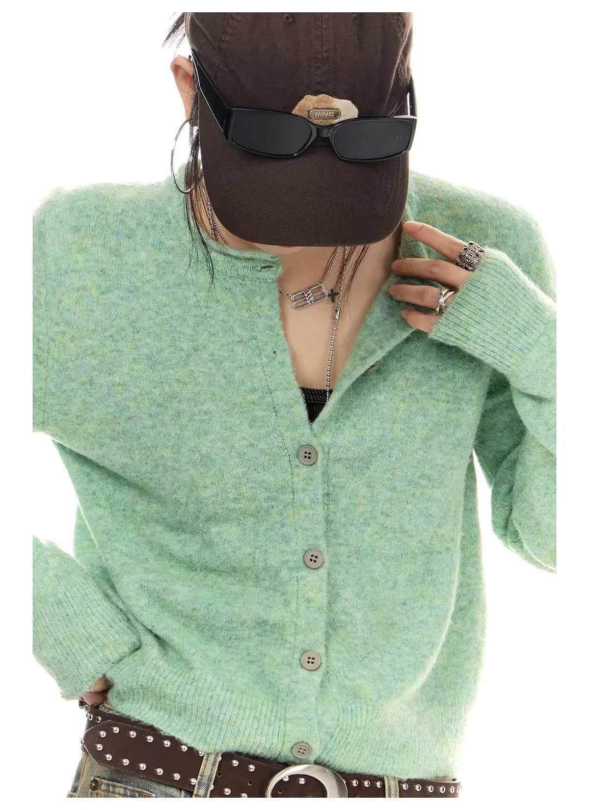 Mint Crop Knit Cardigan   OL1986