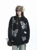 Butterfly Knit Cardigan with Relaxed Silhouette   OL1988