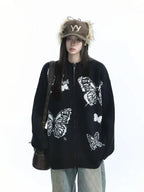 Butterfly Knit Cardigan with Relaxed Silhouette   OL1988