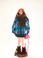 Soft Diamond Knit Mohair Cardigan   OL1999