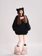 Bow Wing Plush Hoodie   OL2000