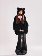 Bow Wing Plush Hoodie   OL2000
