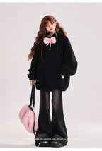 Bow Wing Plush Hoodie   OL2000