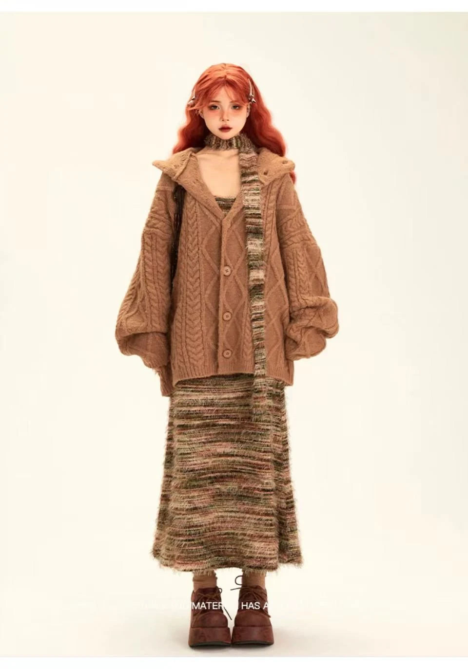 Striped Knit Bodycon Dress with Contrast Design   OL2001