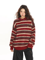 Striped Crewneck Knit Sweater   OL2005