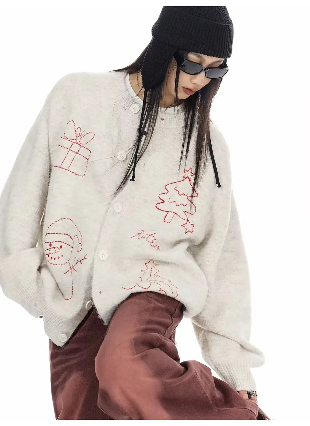 Vintage Christmas Knit Cardigan   OL2007