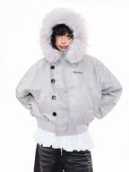 Vintage Embroidered Fur Hood Parka Jacket   OL2013