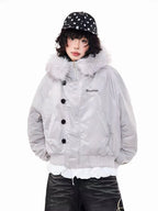 Vintage Embroidered Fur Hood Parka Jacket   OL2013