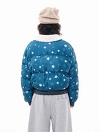 Star Puffer Jacket with Faux-Fur Collar   OL2009
