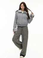 Leopard Faux Fur Collar Fitted Jacket   OL2015