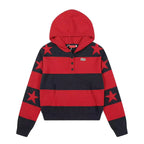 Retro Star Striped Hoodie Knit   OL2016