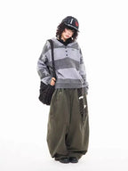 Retro Star Striped Hoodie Knit   OL2016