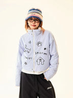 Reversible Dog Doodle Fleece Puffer Jacket   OL2024