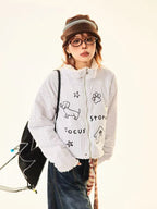 Reversible Dog Doodle Fleece Puffer Jacket   OL2024