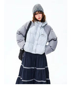 Colorblock Star Puffer Hoodie   OL2027