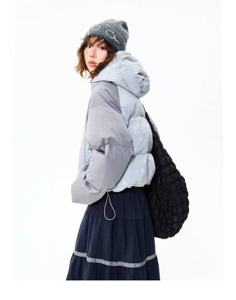 Colorblock Star Puffer Jacket   OL2027