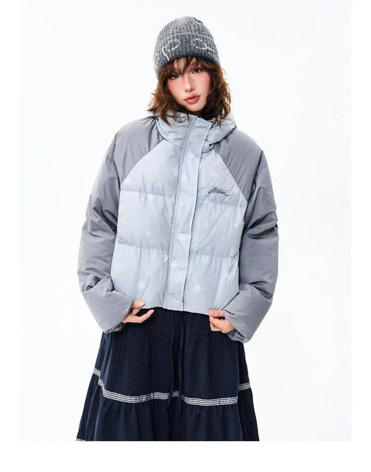 Colorblock Star Puffer Jacket   OL2027