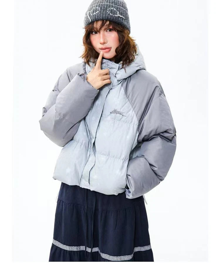 Colorblock Star Puffer Jacket   OL2027