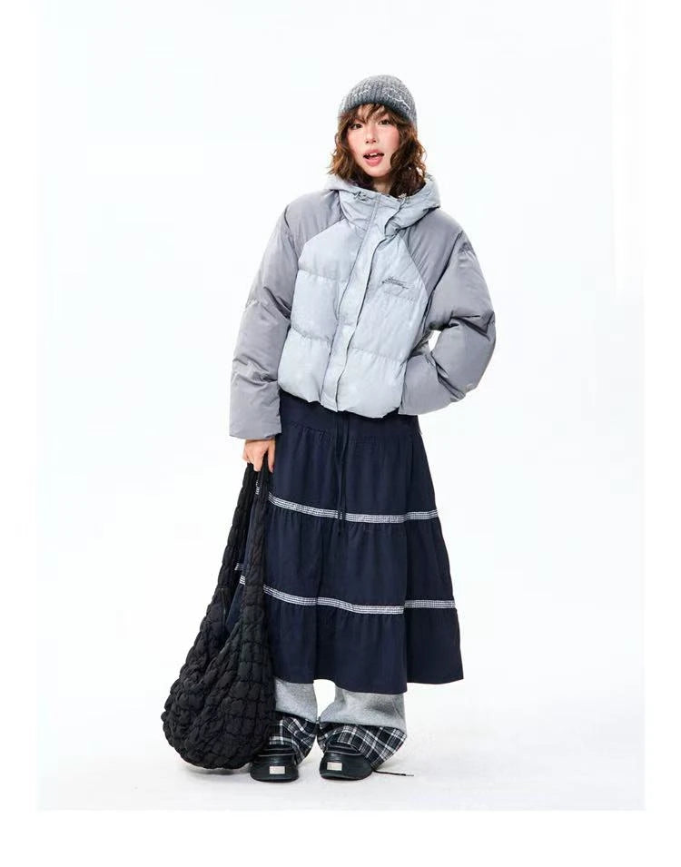 Colorblock Star Puffer Jacket   OL2027