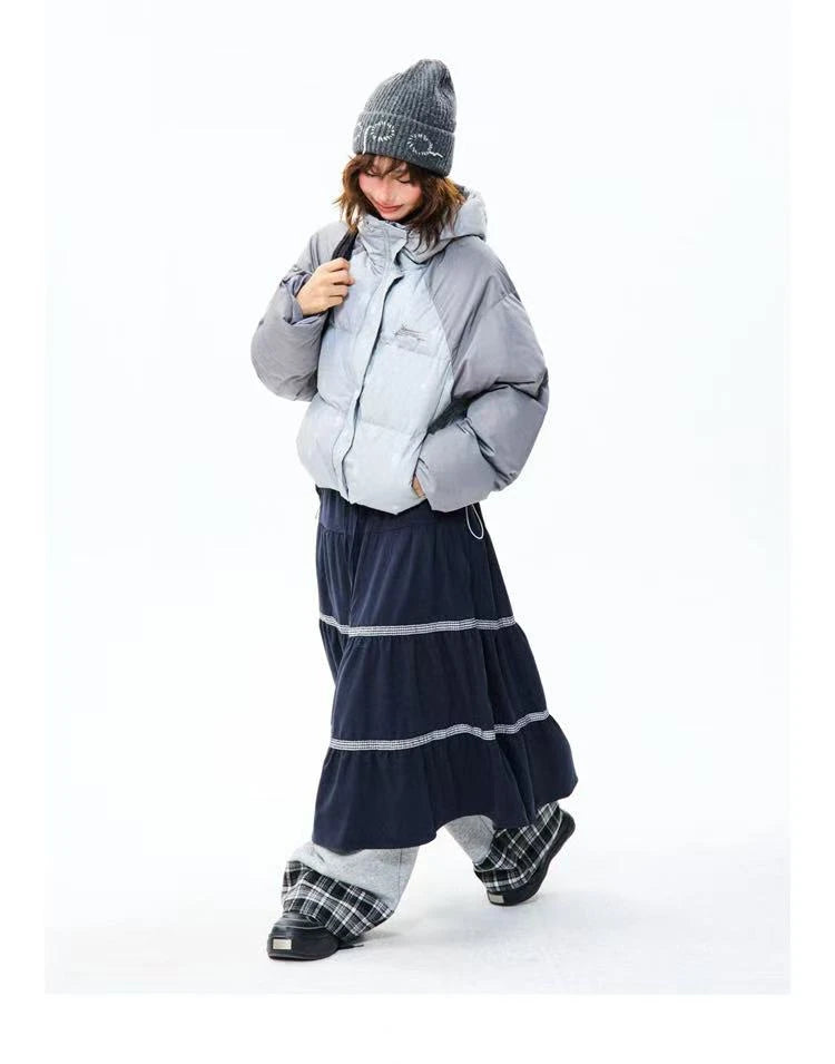 Colorblock Star Puffer Jacket   OL2027